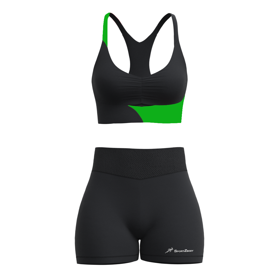 Green Pantha Shorts Set Front